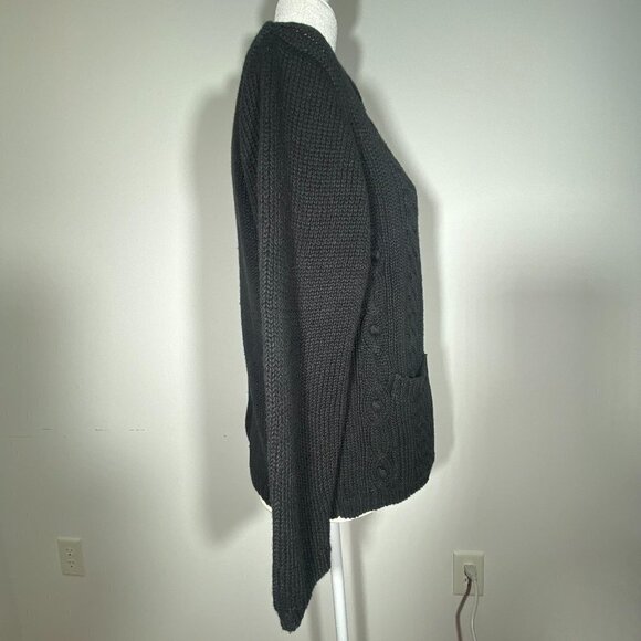 Jenny Buchanan Black Cable Knit Carnigan Petite Small - Picture 4 of 6